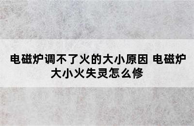 电磁炉调不了火的大小原因 电磁炉大小火失灵怎么修